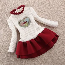 BibiCola/Новое модное платье для девочек зимнее теплое платье для маленьких девочек детское платье-пачка принцессы с длинными рукавами для девочек Рождественская Одежда для девочек