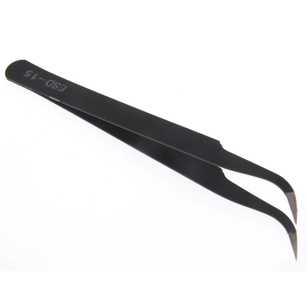 ESD 11/15 Anti Static ESD Stainless Steel Precision Tweezers Straight Curved Tip Tweezers For Electronics precision tweezers esd anti static tweezers tweezer tool