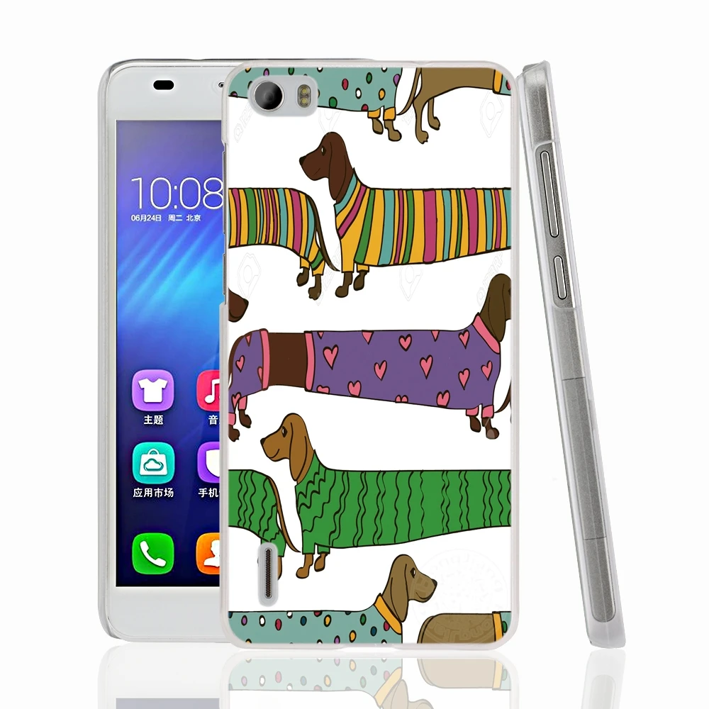 HAMEINUO Такса doxie Цветок Собака Щенок чехол для телефона huawei honor 3C 4A 4X 4C 5X 6 7 8 Y3 Y5 Y6 2 II