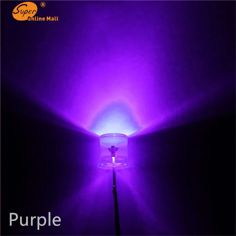 

100pcs LED 5MM Flat Top uv Wide Angle Emitting Diodes Urtal Bright Light Bulb Led Lamp 5MM leds Components