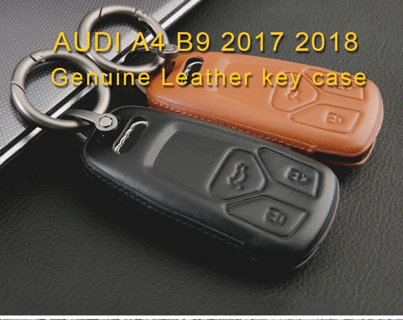 Для Audi A4 S4 A5 S5 Q5l Q7 Tt автомобильный чехол для ключей из натуральной кожи, брелок, кольцо, аксессуары для интерьера