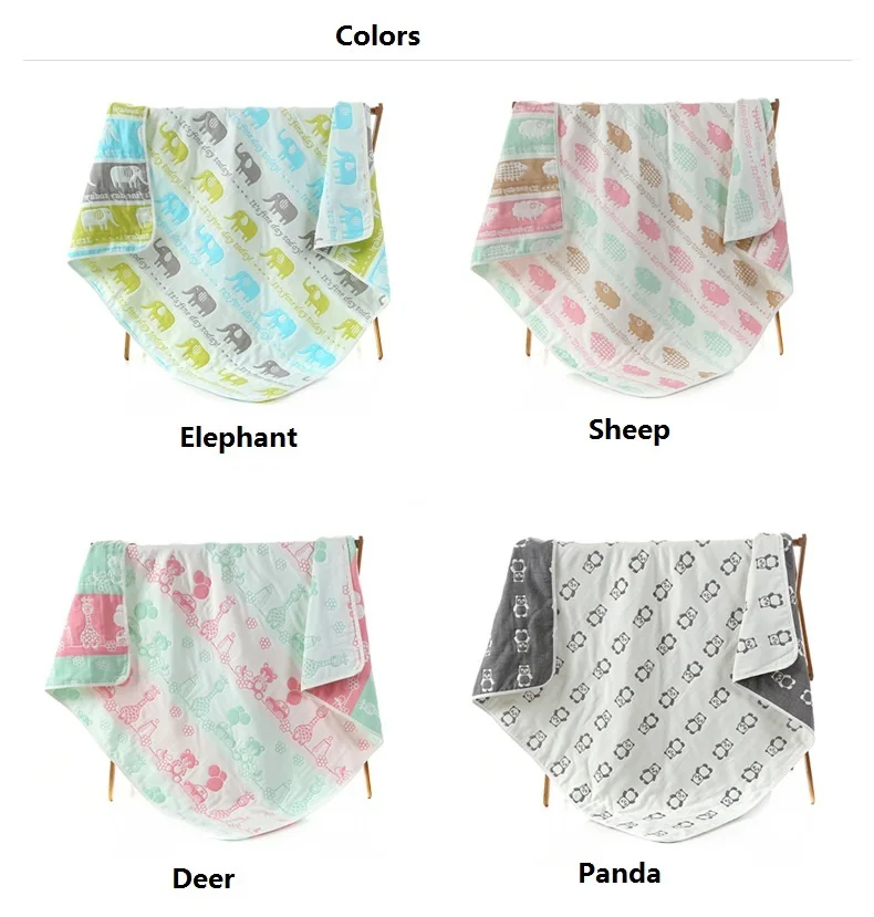 Муслиновые одеяла для детей, 6 слоев, марля, хлопок, мягкое одеяло, для новорожденных, Пеленальное полотенце, детское банное полотенце, 110*110 см