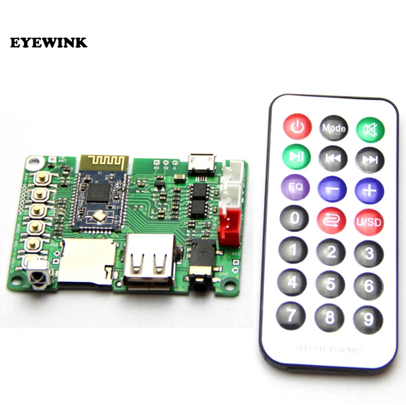 

Dual 3W Bluetooth Amplifier Board V4.1 Stereo BK3254 Bluetooth Module FM Radio/TF Card/U Disk/ Infrared Remote Control