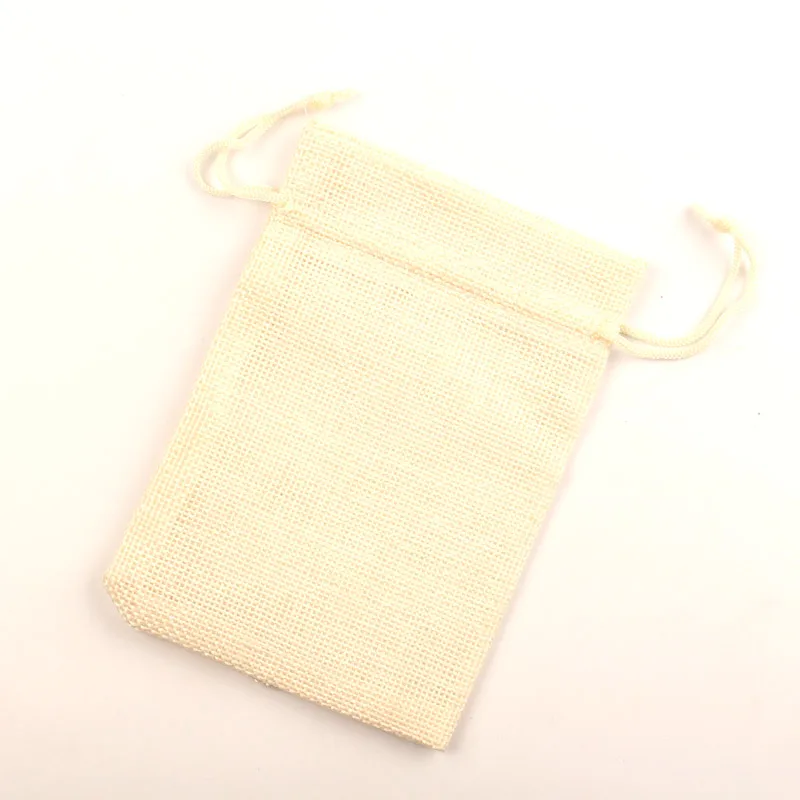 10Pcs Beige Cotton Linen Drawstring Package Bags Jewelry Candy Christmas Wedding Decoration Gifts Packaging &amp Pouch | Дом и сад