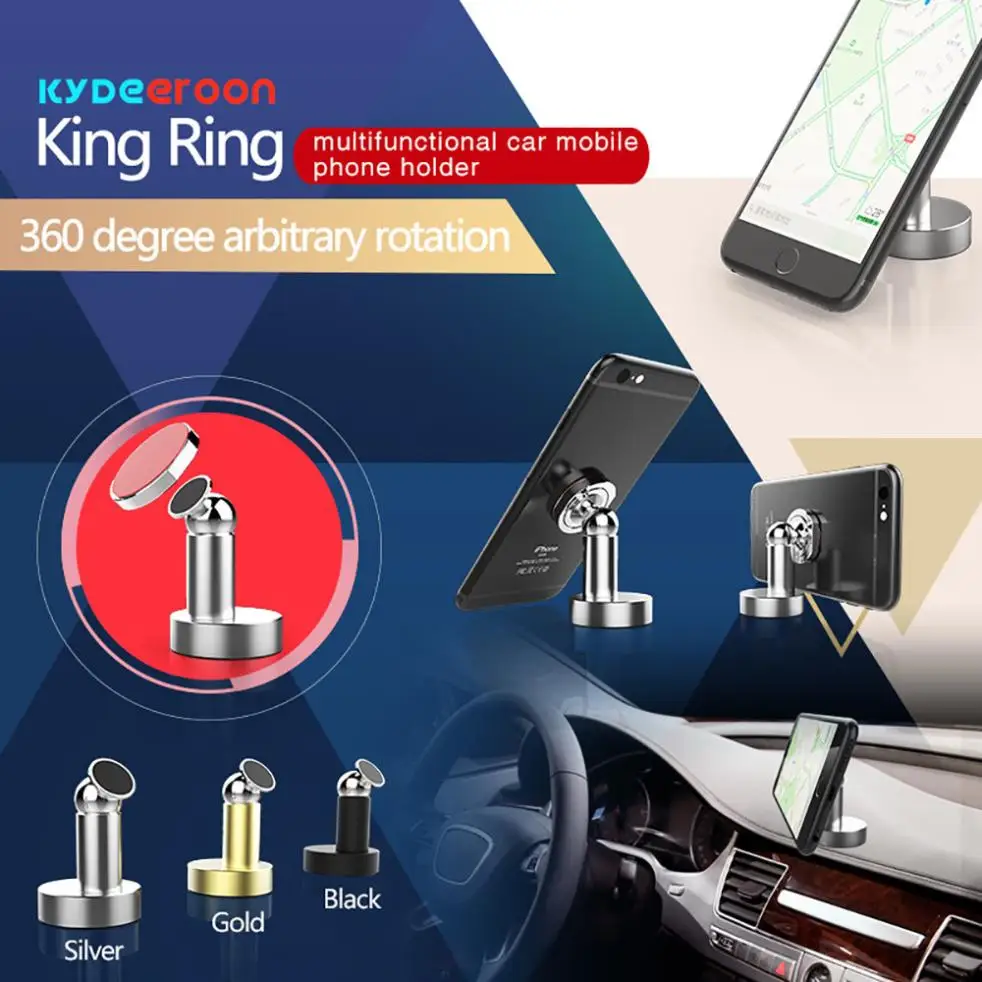 

360 Multifunctional Mobile Phone Car Magnetic Ring Holder Stand Smart Phone Support for iPhone Samsung HTC Xiaomi