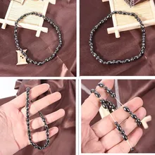 1 шт здоровая потеря веса магнитотерапия ножной браслет с бусинами Shellhard браслет на лодыжку для женщин мужчин стройнящая черная цепочка для ног