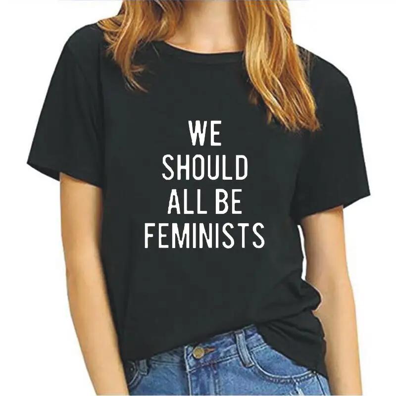 

We Should All Be Feminists Hipster Streetwear Women T-shirt Summer O-neck Short Sleeve Cotton Tops Tees Plus Size Women Tshirts