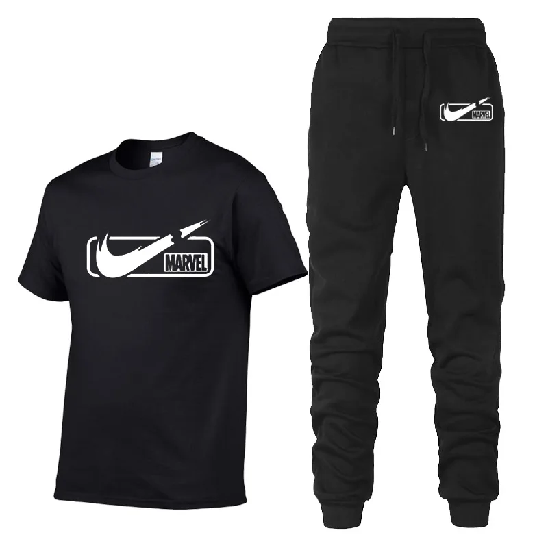 

Summer Men's Two-piece T-shirt + Pants Suit Leisure Sportswear Men's Wear 2019 Leisure T-shirt Fitness Pants Men's Wear