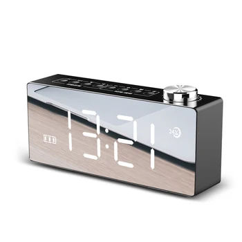 

Digital Alarm Clock LCD Audio Alarm Mobile Phone Radio Bluetooth 4.2 Speaker Smart Desktop Alarm Clock Plug Card Voice Prompt
