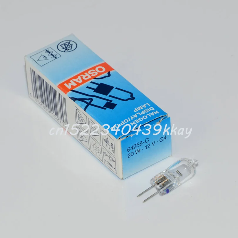 OSRAM 64258-C 12 V 20 W G4 галогенная лампа биохимические инструменты, выделенная Вольфрамовая лампа, сделанная в Германии