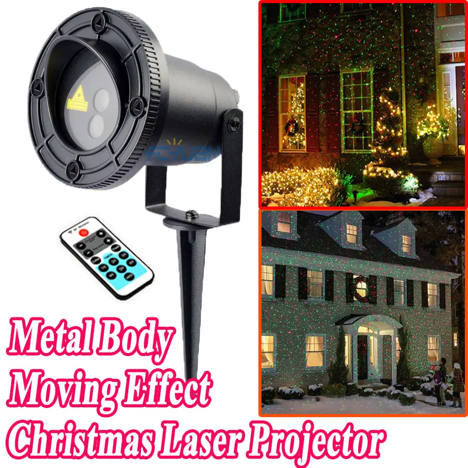  Christmas Lights Laser Projector Outdoor New Year Decoration For Home Red Green Laser Mix Moving Effect Waterproof IP44 