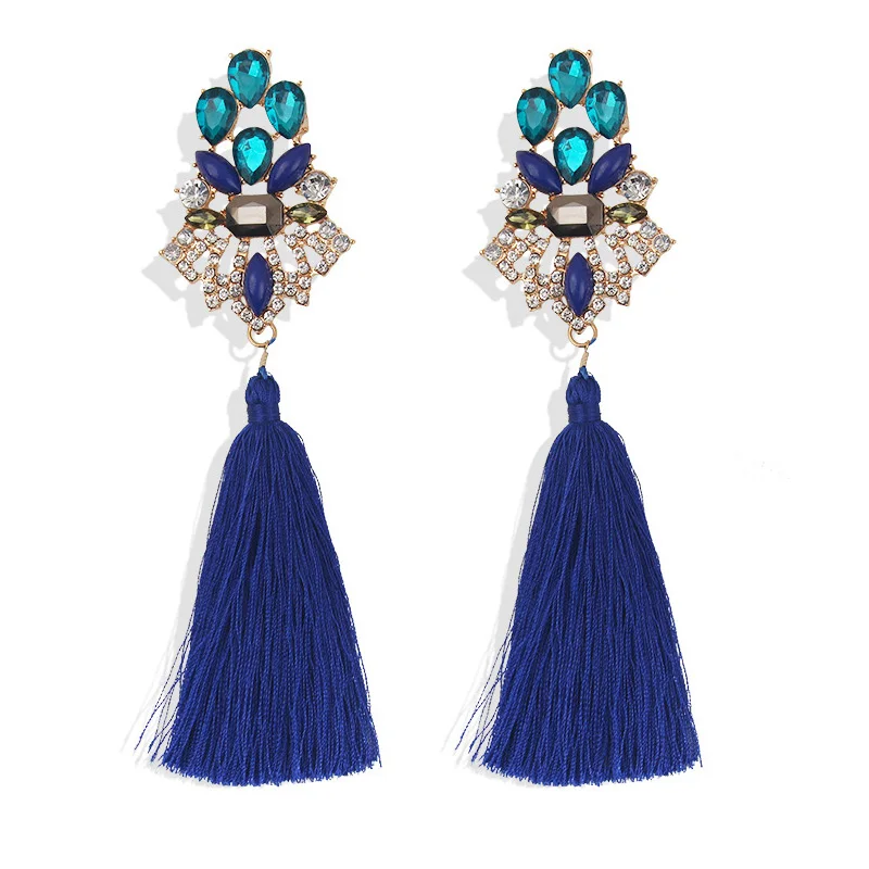 

Best lady 2018 New Arrival Fashion Bijoux Tassel Statement Earrings Jewelry Women Wedding Party Drop Dangle Earrings Female