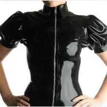 Латекс Резиновый Gummi Top Oberteil Catsuit Ganzanzug Streifen Maiden