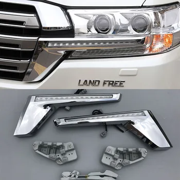 

LED light System Chrome Front Grille Lamp Trunning light For Toyota Land Cruiser 200 FJ200 LC200 Accessories 2016 2017 2018