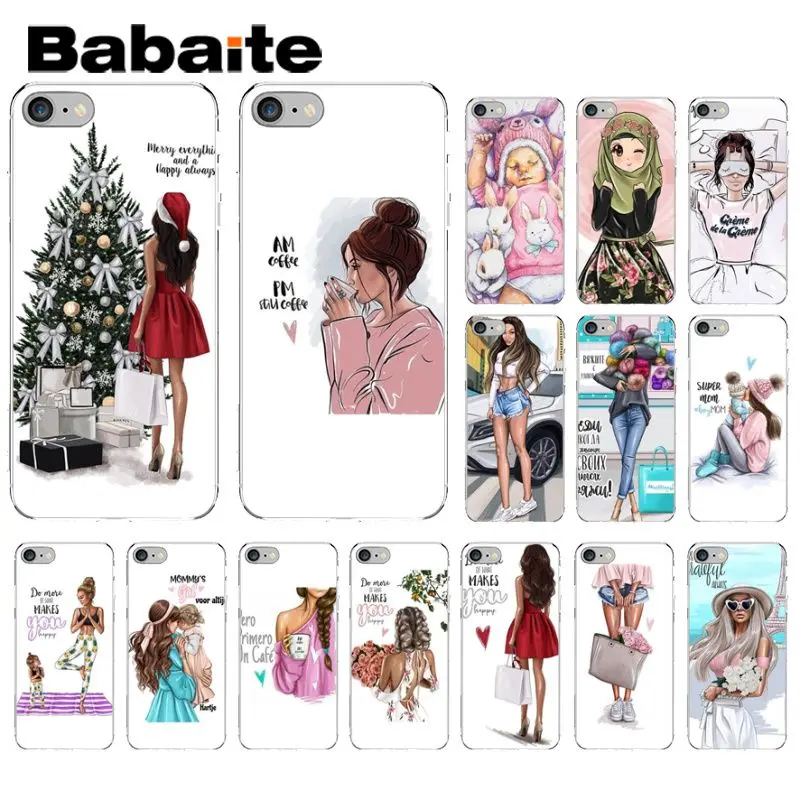 Чехол для телефона Babaite с черными и коричневыми волосами Apple iPhone 8 7 6 6S Plus X XS MAX 5 5S SE