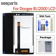 شاشة Doogee BL12000 LCD بـ 6.0 بوصة, شاشة Doogee BL12000 LCD ، مجموعة المحولات الرقمية لشاشة تعمل باللمس bL 12000 Doogee BL12000 Pro LCD أسود/أزرق ، قطع غيار