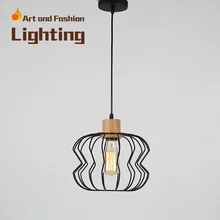 Nordic simplicity light American creative lights for restaurant cafe bar Personality single-head iron wood pendant lampCY-DD-240