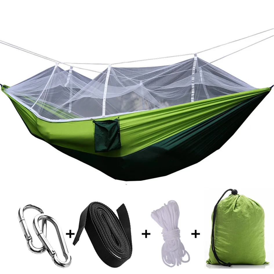 

New Ultralight Parachute Frurt Green Hammock Hunting Mosquito Net Double Person drop-shipping Outdoor Furniture Hammock