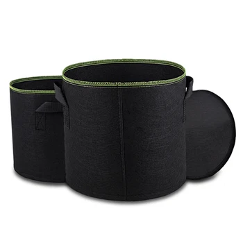 

5pcs 3/5/7/10 Gallon Garden Grow Bag Black Non-woven Fabric Pots with Handles Environmental Protection Bag Vegetable Flower Pot