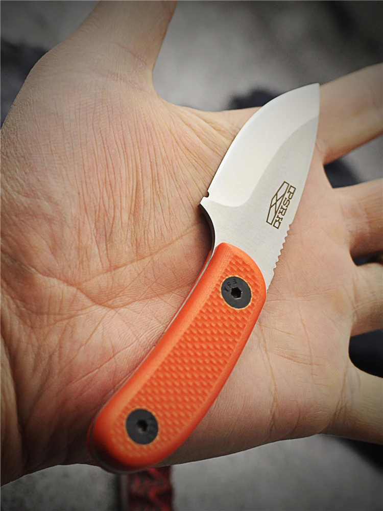 PSRK HOT SALE 440C Steel G10 Handle 59HRC Engraved Fixed Knife Outdoor Small Fixed Blade Small Neck Knife Gift EDC Tool Knives