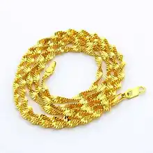 Новое поступление Мода 24K GP золотого цвета ожерелье мужские и женские желтые золотые ювелирные изделия ожерелье Горячая YHDN070