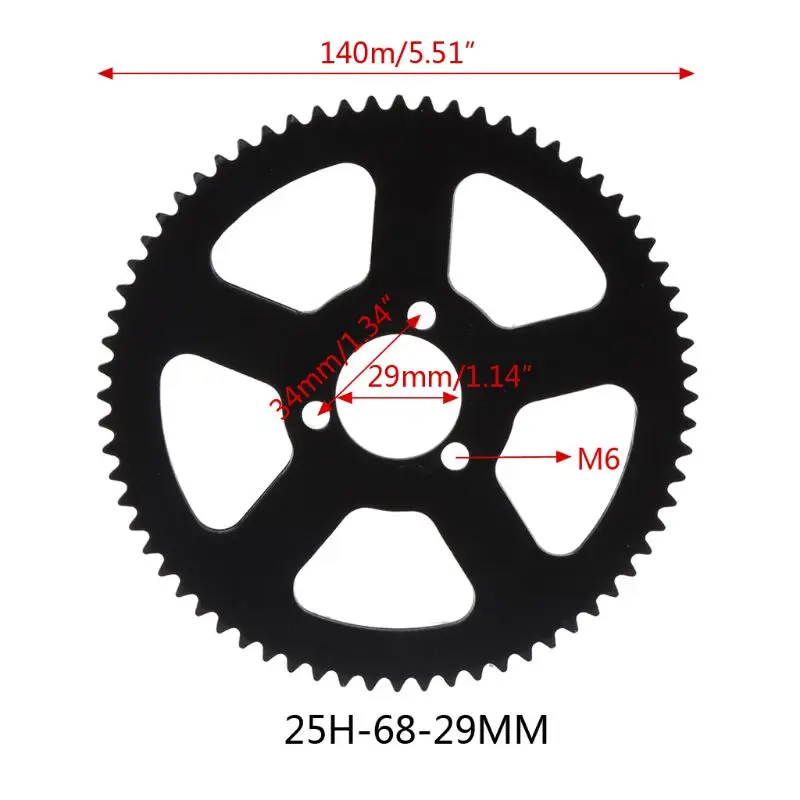 Мотоциклетные задние звездочки Шестерни 25H отверстие внутренний диаметр 29 мм 78 т мото запчасти - Цвет: 25H68T29mm