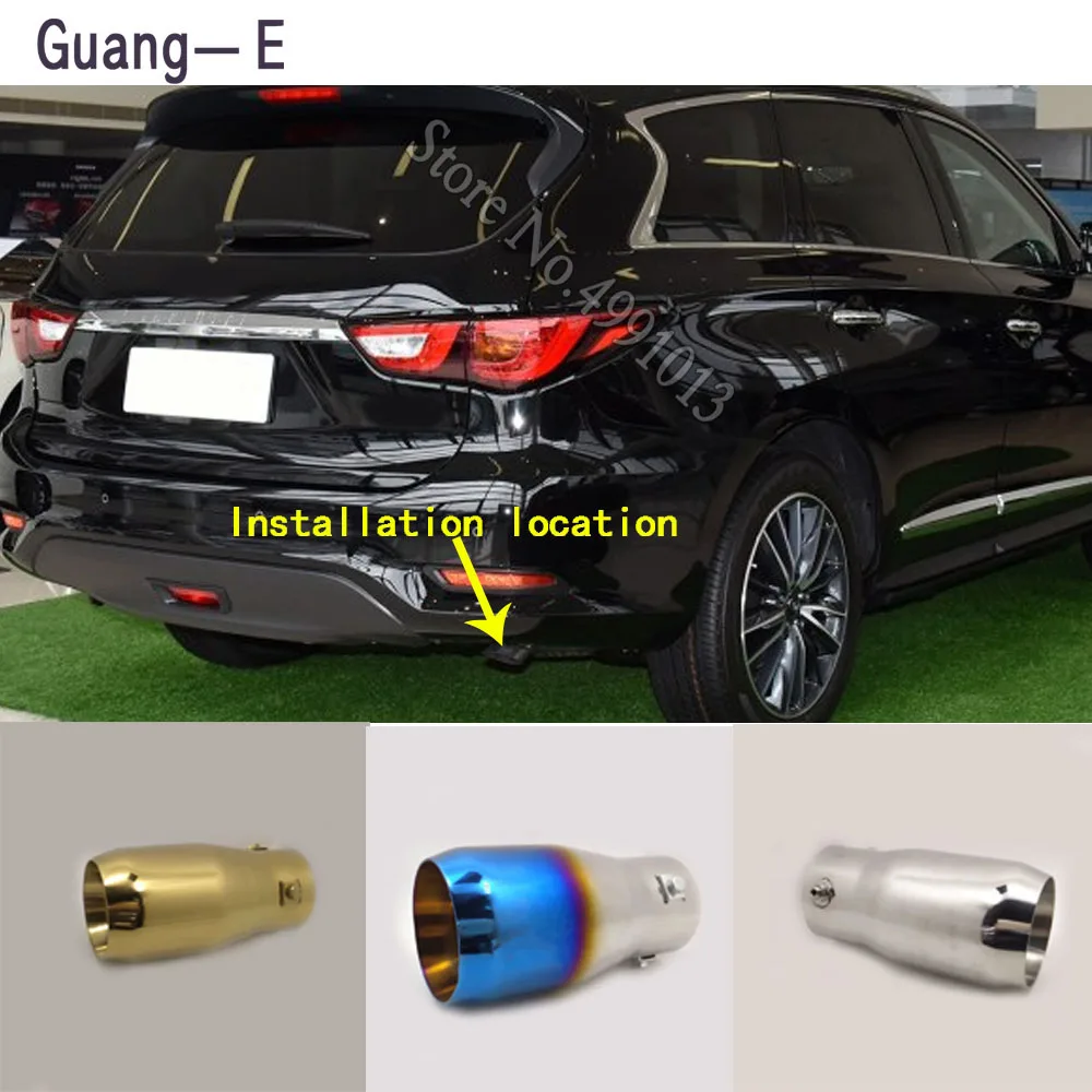 

car stickers muffler exterior back end pipe dedicate exhaust tip tail outlet ornament 1pcs For Infiniti QX60 2013 2014-2018