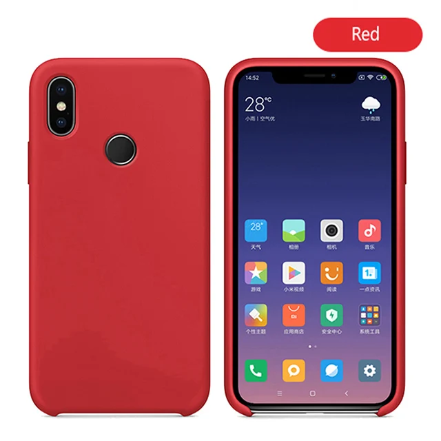 Роскошный жидкий силиконовый чехол для телефона для Xiaomi mi A2 8 SE mi x 2S Max 3 mi 8 lite 6X силиконовый резиновый противоударный чехол - Цвет: red