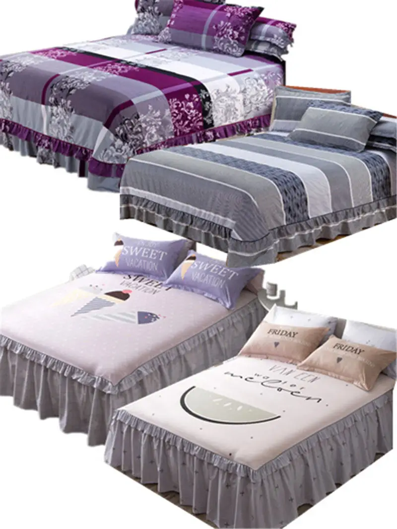 

Printed cartoon bed skirt cotton bed cover comfortable soft and breathable home decoration