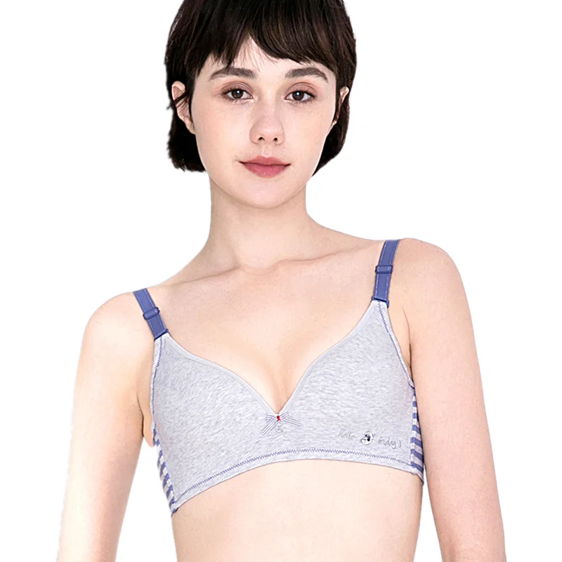 Teenage junior high school students development period strap type cotton bra no steel ring bra