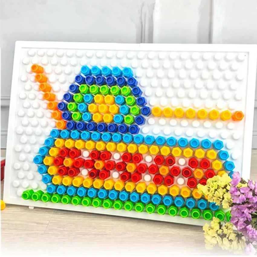 230 шт. DIY мозаичная картина 3D игрушка-головоломка детская игра-головоломка детская композитный интеллектуальной развивающие гриб гвоздя