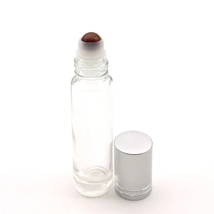 1 шт. натуральный драгоценный камень 10 мл роликовый шарик бутылка для парфюма эфирное масло жидкость ролл на толстых стеклянных бутылках с кристаллами чипсы - Цвет: Red Jasper