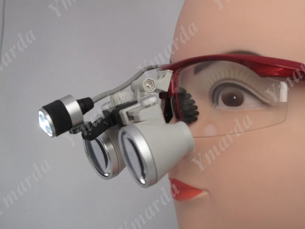 Горячая CH2.5x Лупа с YHL-AXSL стоматологические очки фары/головной лампы упакованы в металлический корпус