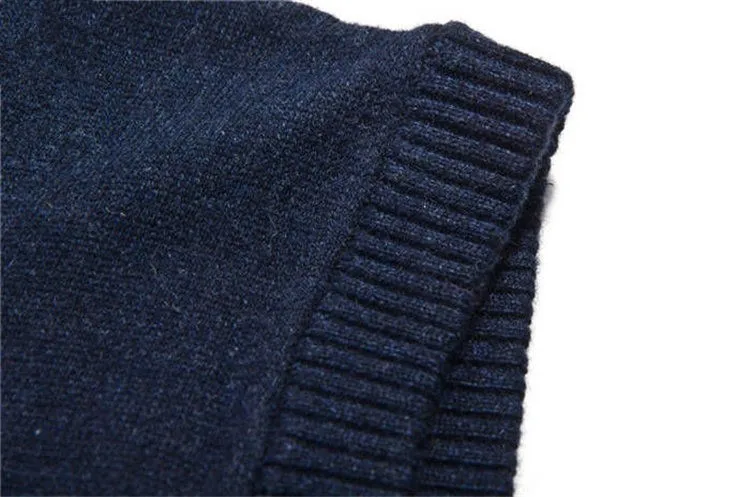 Новое поступление Повседневный Однотонный свитер жилет мужской кашемировый свитер шерстяной пуловер мужской модный жилет большой размер 3XL