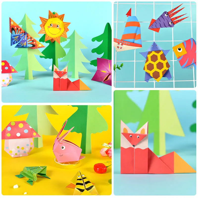 54pcs children 3D papercraft toys/ Kids baby cartoon animal paper folding DIY educational toys for  - 32863044054