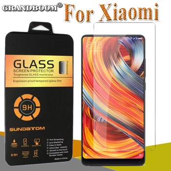 

50pcs Tempered Glass 9H Guard For Xiaomi Note Mix Max 3 F1 Play Go Screen Protector Toughened Protective Film With Acrylic Box