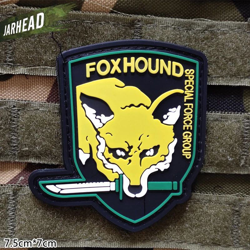 С надписью «Fox Hound» Тактический ПВХ нашивки липучка резиновая нашивка военный значок личности для кронштейн одежда куртка