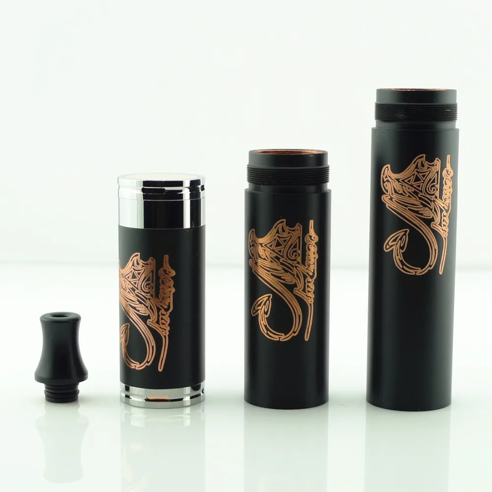 Kaufen Stingray Kupfer Schwarz Mechanische Mech Mod Vape Kit 3 Rohre 18650 Batterie Körper 510 gewinde für RDA Zerstäuber