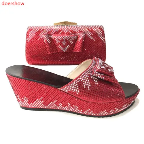 Doershow 2018 Африканский Новый shshoe и комплект с сумкой для вечерние Итальянская обувь