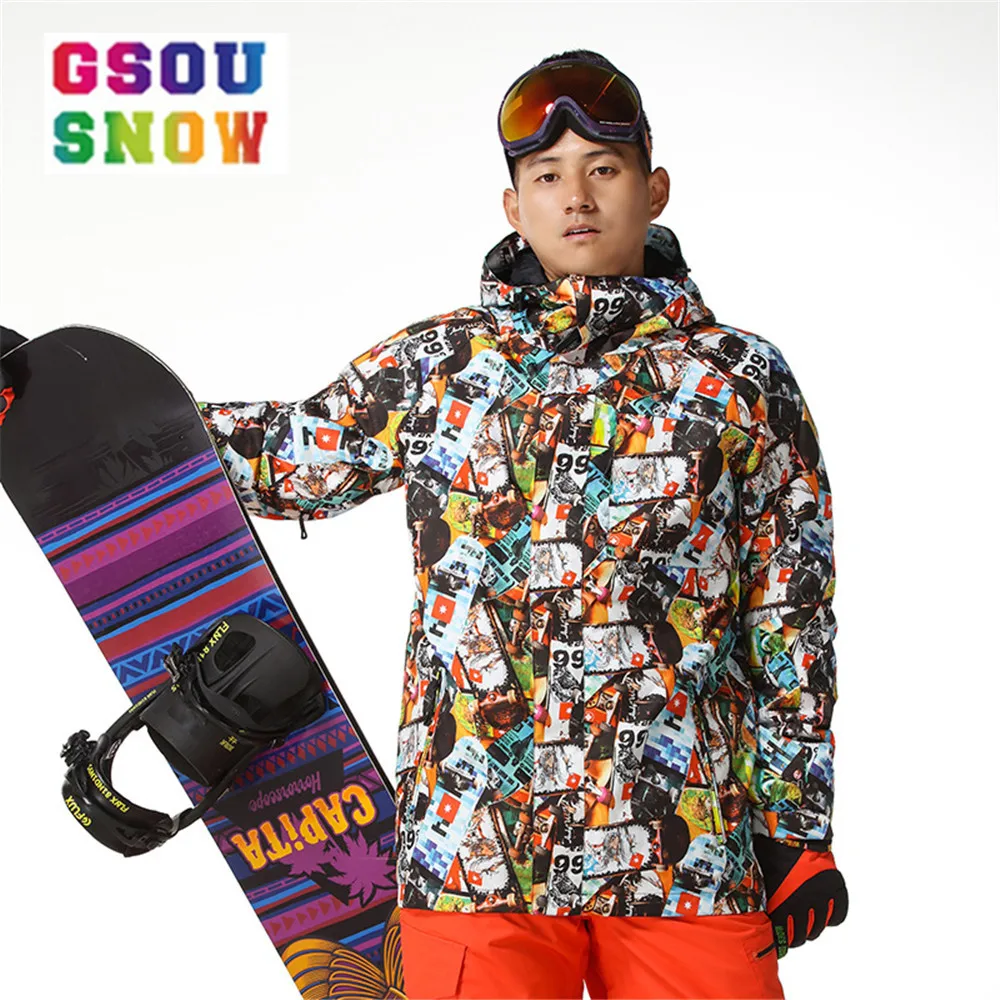 

Gsou Snow skiing jacket male snowboard jacket Gsou Snow waterproof 10000 Ski Jacket Men snow coat outdoor skiing Winter wear
