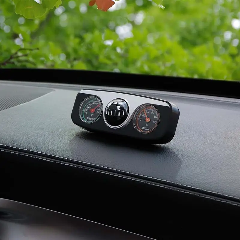 

Onever 3 in1 Guide Ball Built-in Auto Compass Thermometer Hygrometer Decoration Ornaments Car Interior Accessories