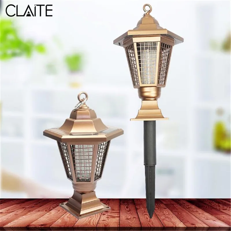 

CLAITE Solar Powered Outdoor Mosquito Killer Insect Pest Bug Zapper UV Lamp LED Garden Lawn Mosquito Repellent Lantern Light