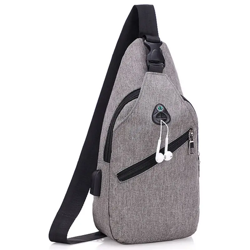 

Antitheft Usb Recharging Chest Pack Bag Men Waterproof Crossbody Bag for Women Short Trip Messenger Shoulder Bag