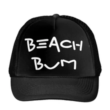 BEACH BUM с буквенным принтом Бейсбол Кепки Дальнобойщик шляпа для Для женщин Для мужчин унисекс сетки Регулируемый Размеры Прямая поставка черный, белый цвет m-12