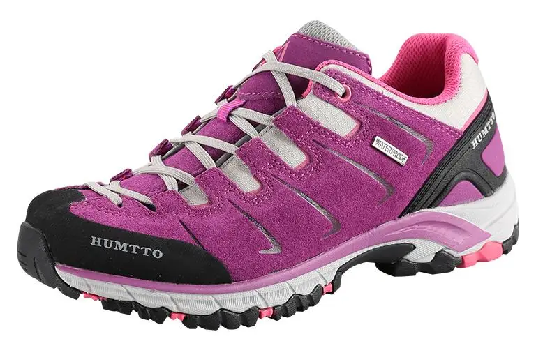 HUMTTO женские модные кожаные уличные треккинговые ботинки кроссовки для женщин уличные спортивные альпинистские горные ботинки для женщин - Цвет: Фиолетовый