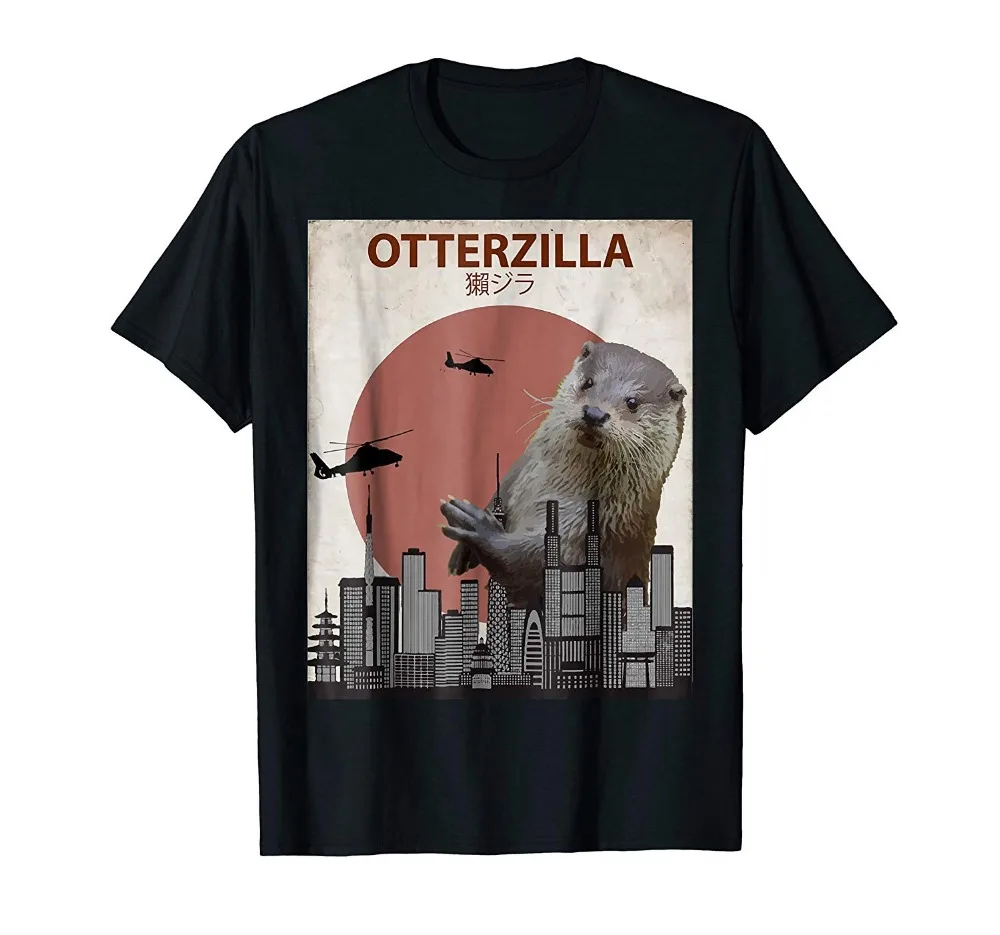 2018 модная черная футболка с коротким рукавом Otterzilla Funny Otter t-shirt | милый подарок для любителей выдры T-Shirt 2018 модная черная футболка с коротким рукавом Otterzilla Funny Otter t-shirt | милый подарок для любителей выдры T-Shirt
