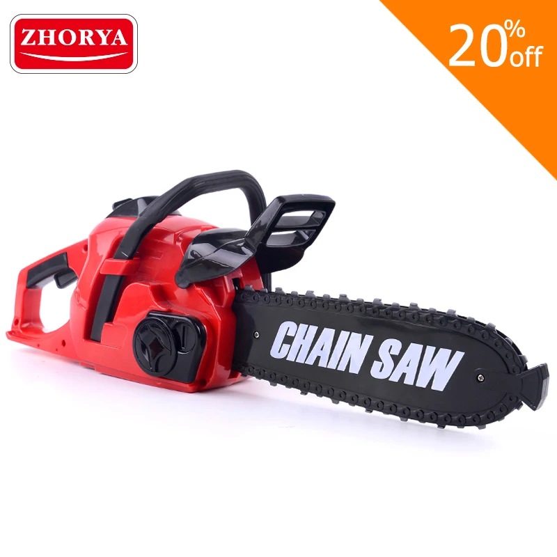 Zhorya Pretend Play Rotating Chainsaw with Sound Christmas Gifts Simulation Electric Tool House Play toys for Boys Children 