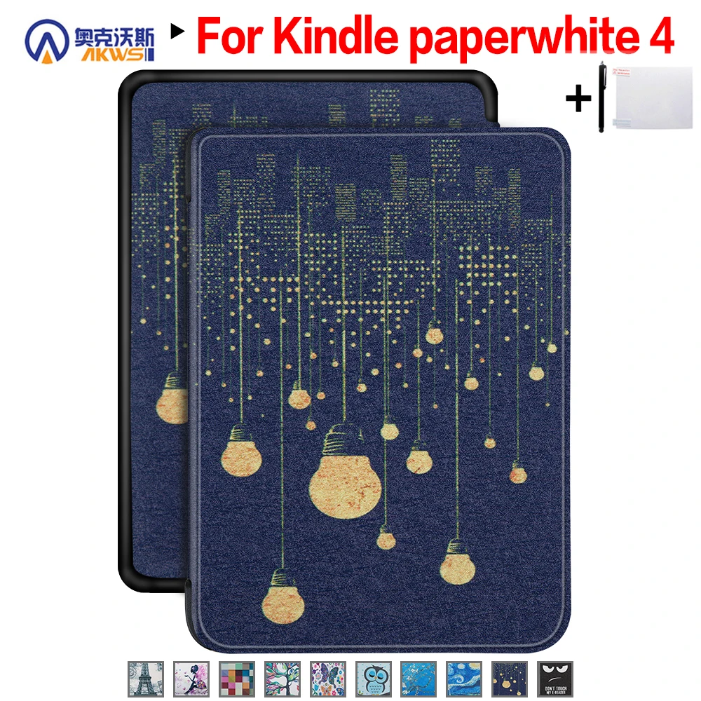 

Walkers Slim Case for New Amazon Kindle Paperwhite 4 Ereader Protective Cover Case for 2018 Paperwhite E-book+ Film + Pen