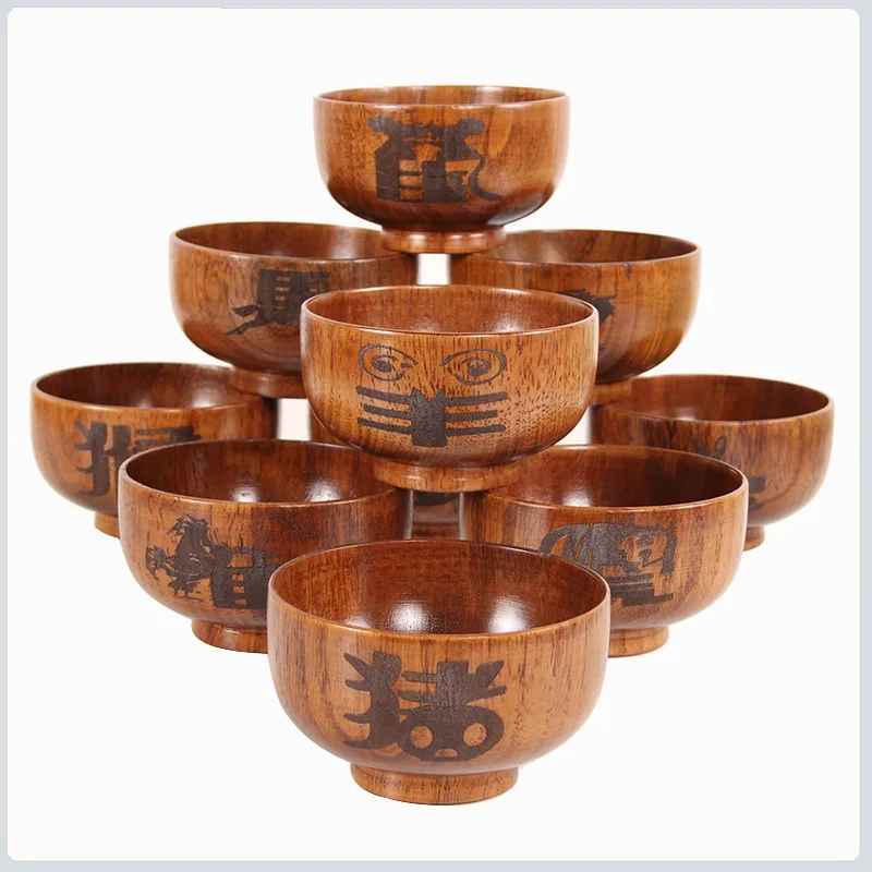 Buy Large soup bowl wood tigela handmade healthy food containers dinner dishes