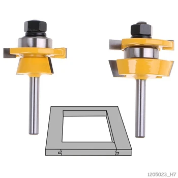 

2pcs/set 1/4" Shank Wood Groove Router Bit Cemented Carbide Spindle Cutter For Woodworking Tools